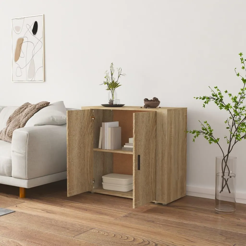 Credenza in Legno Rovere Sonoma 80 cm | Mobiletto Rustico Chic - 5