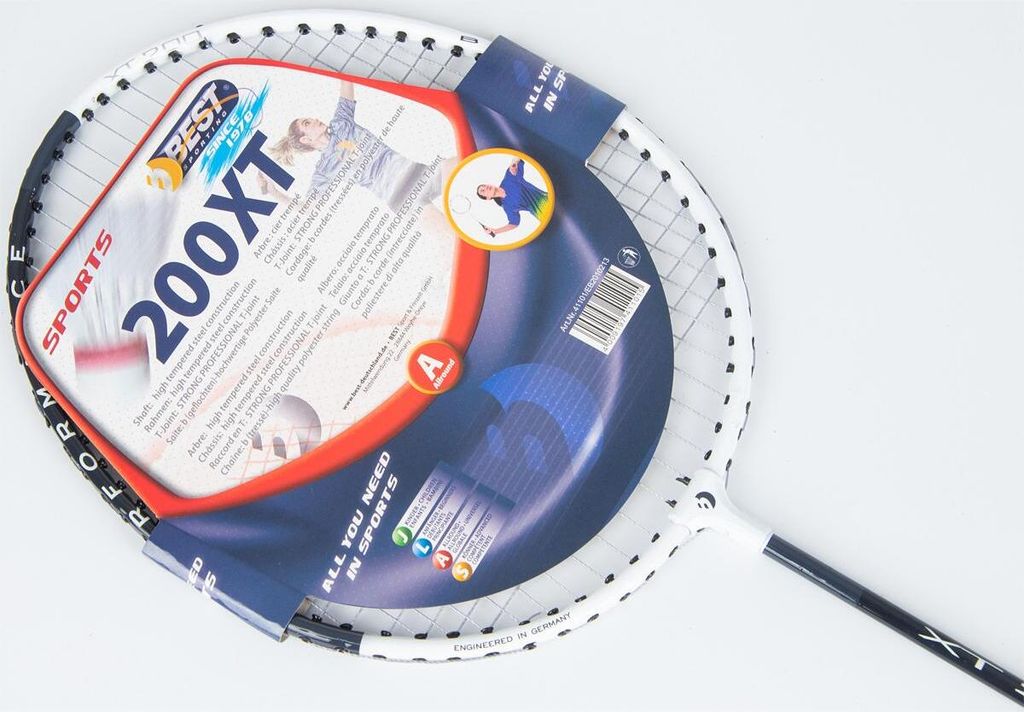 Best Sporting Badminton Schläger 200 XT - Stahlrahmen Mit Verstärktem T-Stück