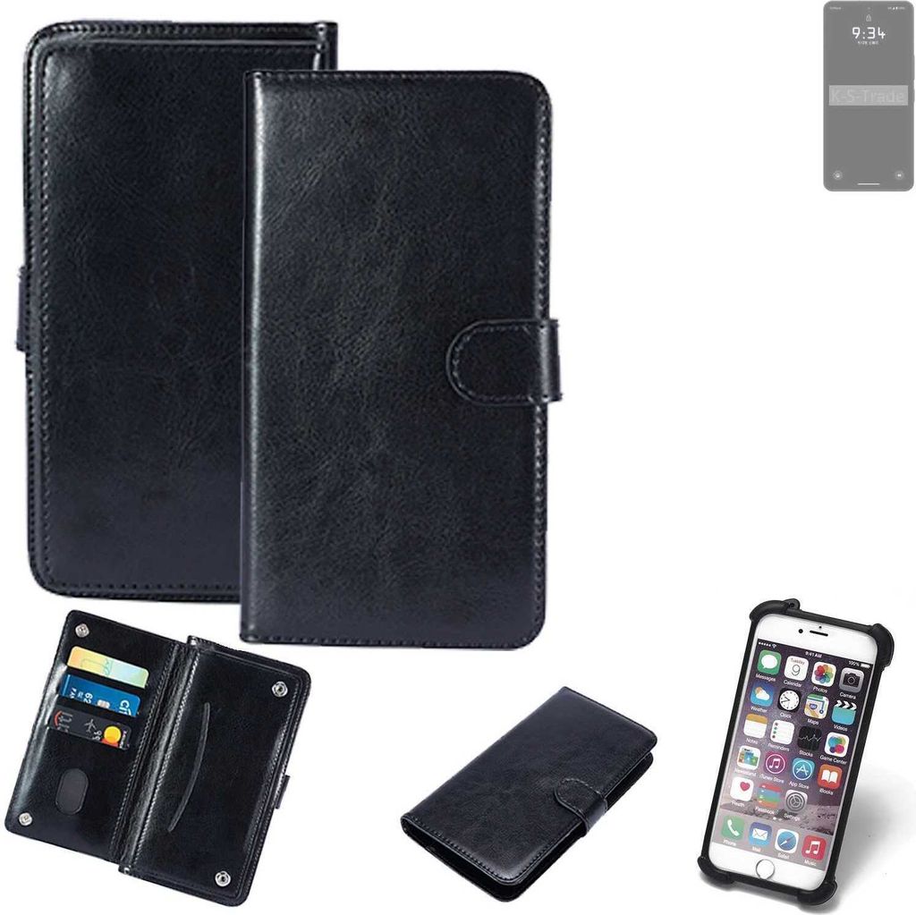 K-S-Trade 360° Hülle kompatibel mit Leica Leitz Phone 3 schwarz Kunstleder Case BookCase WalletCase Kunstlederederhülle Handyhülle, Rundumschutz