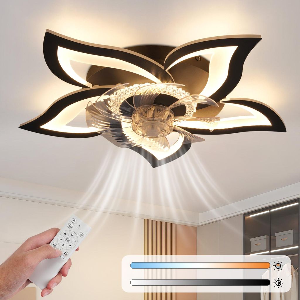 ZMH LED stropný ventilátor, stropné svietidlo s Obrázok produktu 