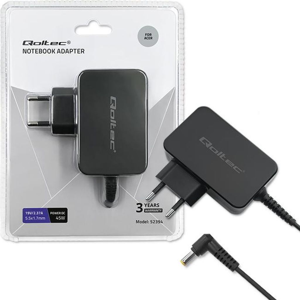 Qoltec QOLTEC 52394 Power adapter for Acer 45W
