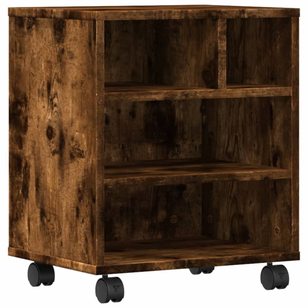 Druckerständer mit Rollen Räuchereiche 41x32x48 cm