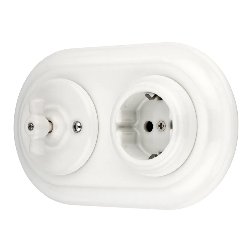Pack électrique vintage en porcelaine blanche pour rénovation série PR1