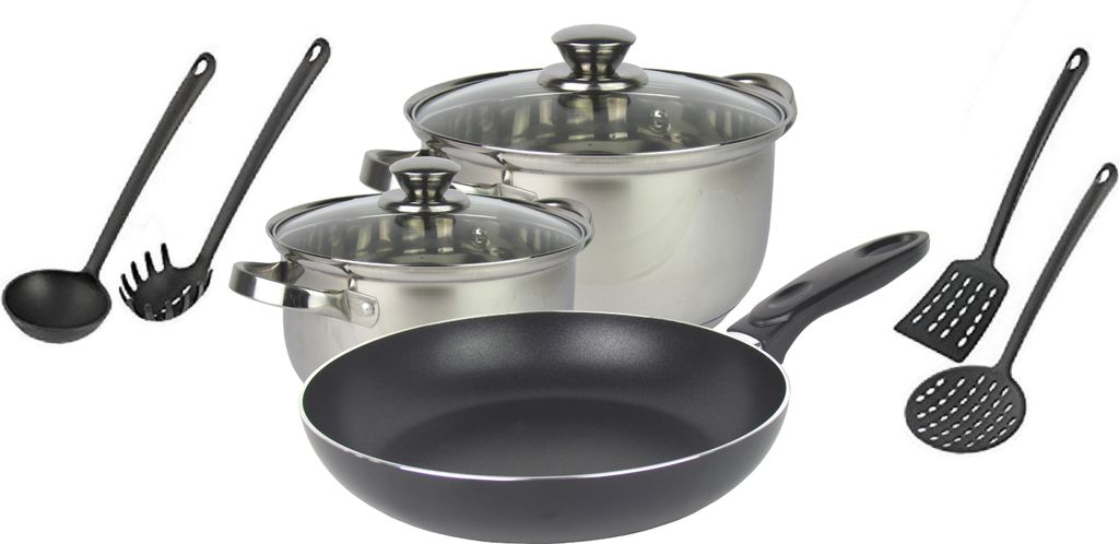 9-tlg. Basic Kochset, Küchen Starterpaket, 4-teiliges Produktbild 
