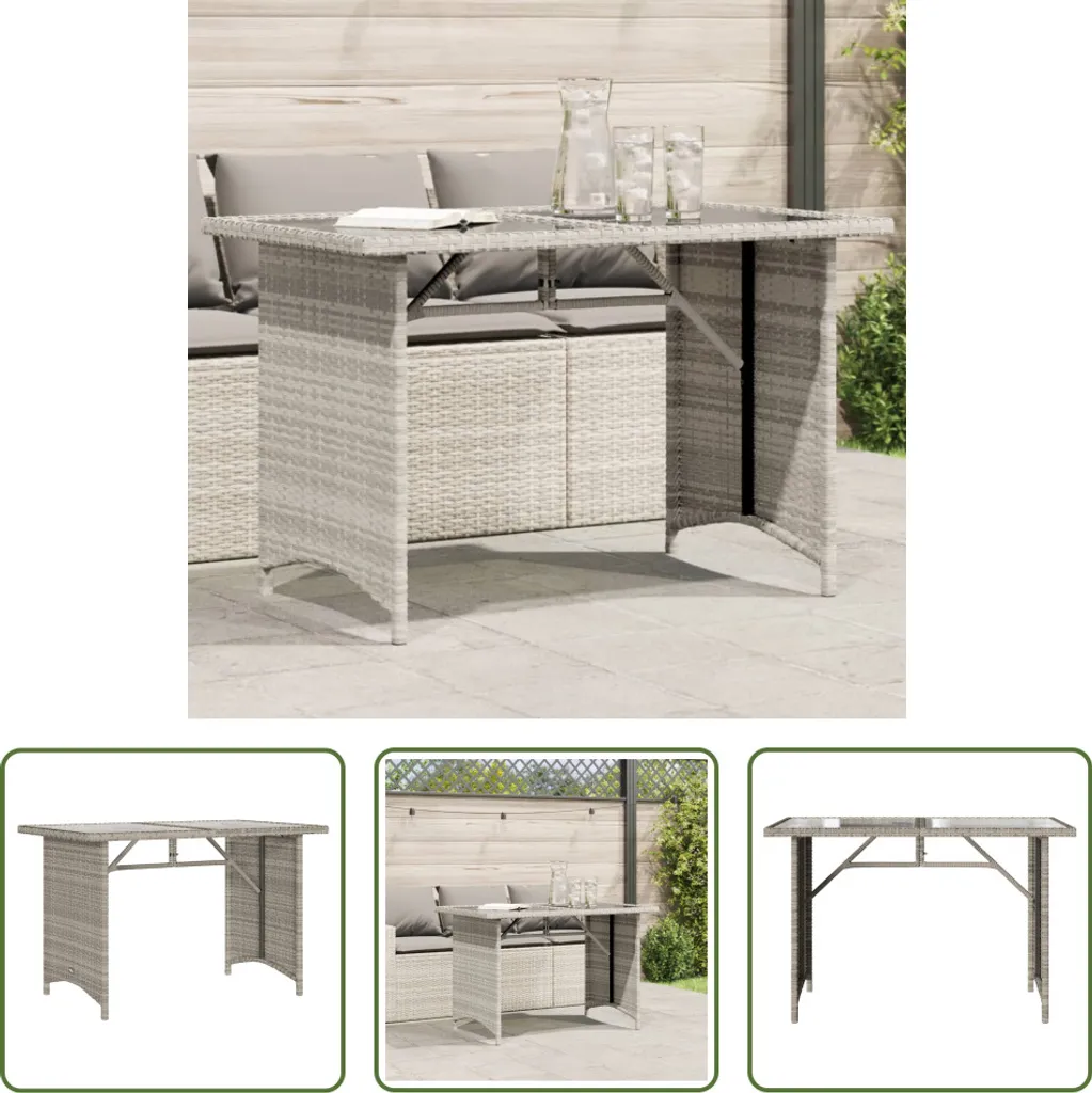 Table de jardin durable en résine grise contre les intempéries 110 cm