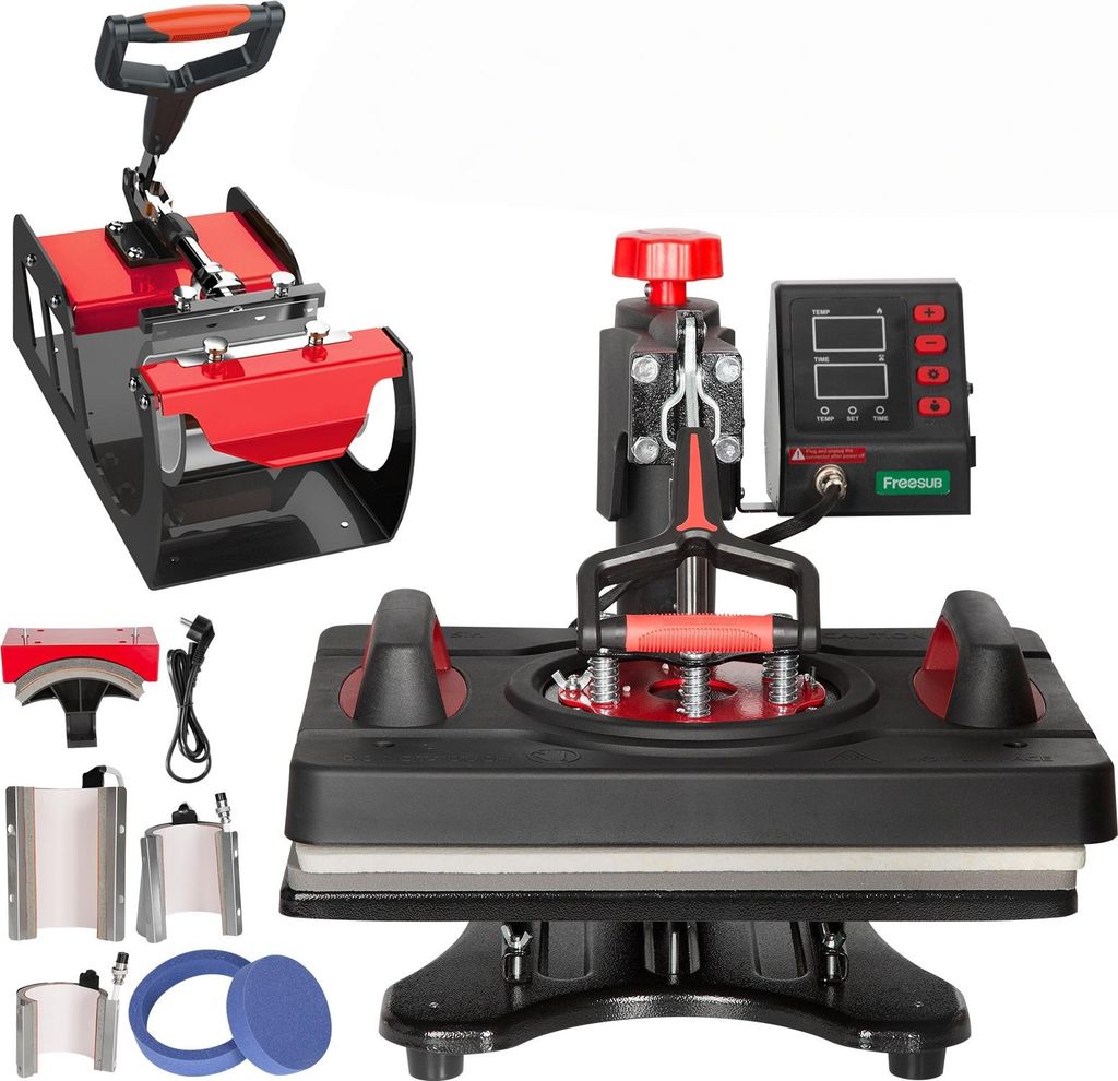8-in-1 Heat Press Machine 15"x12" fš¹r T-Shirts, Tassen, Hš¹te, Platten, 360¡ã Schwenkfunktion, 220V, EU Stecker, LCD Steuerung