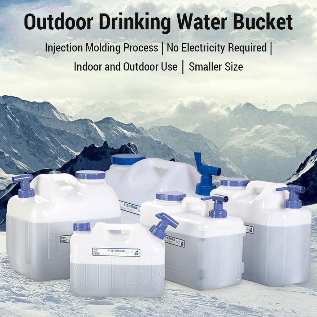 Wasserspeicherbehälter in Lebensmittelqualität, langfristig für Ausflüge, Camping, Angeln, drehbares Wasserhahn-Design, 10–25 l