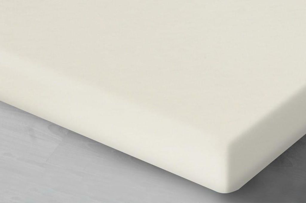 Spannbettlaken, Satin-Spannbettlaken, hochwertige Qualität, Mit Gummiband 90x200 Cremig