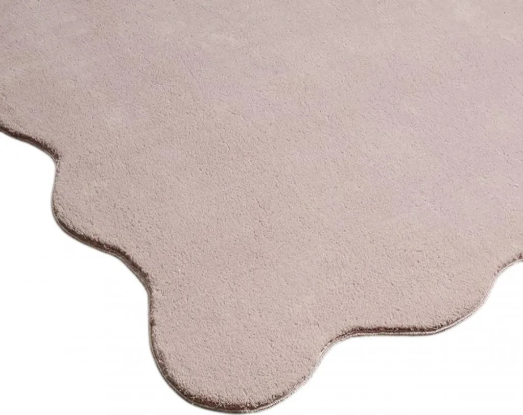 Tapis rose blush forme ondulée moderne 140x200 cm facile d'entretien - 5