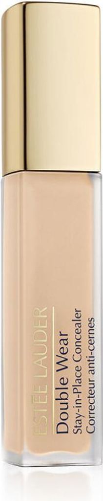 A bottle of Estee Lauder Double Wear Stay-in-Place Concealer in a light beige shade with a gold cap.