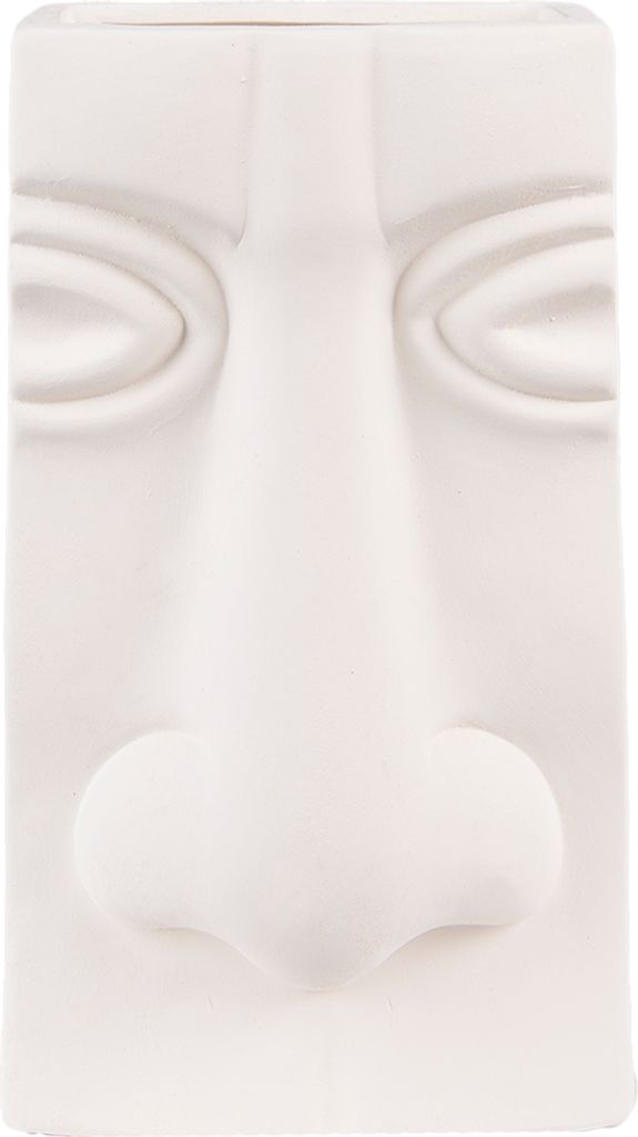 Clayre & Eef Vase Gesicht 15x9x25 cm Weiß Keramik