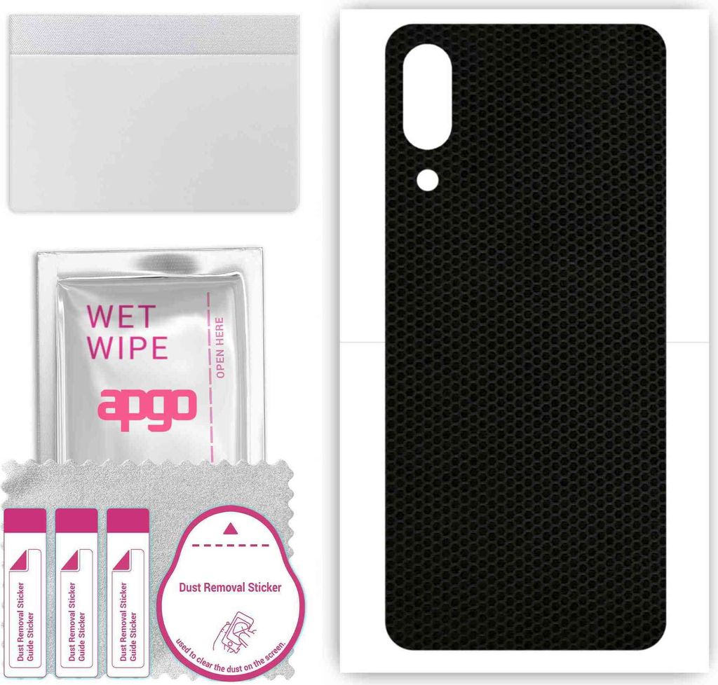 apgo Rückseite Schutzfolie, Skin, kompatibel mit Sharp Basio Active, Hinten Displayschutzfolie aus Vinylfolie, kratzfest, einfache Montage - Matrix