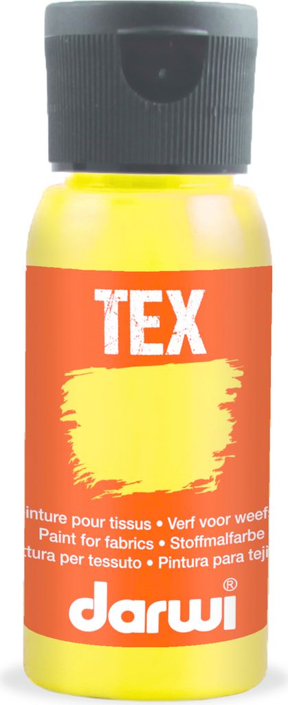 Darwi 4x DARWI Stoffmalfarbe, Flasche 50ml, Sonnengelb Sonnengelb DA0100050720C