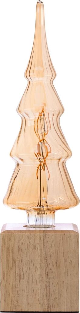 Vellight Dekolampe set– LED Weihnachtsbaumbirne (Holz - tischlampe E27, Goldfilament) mit