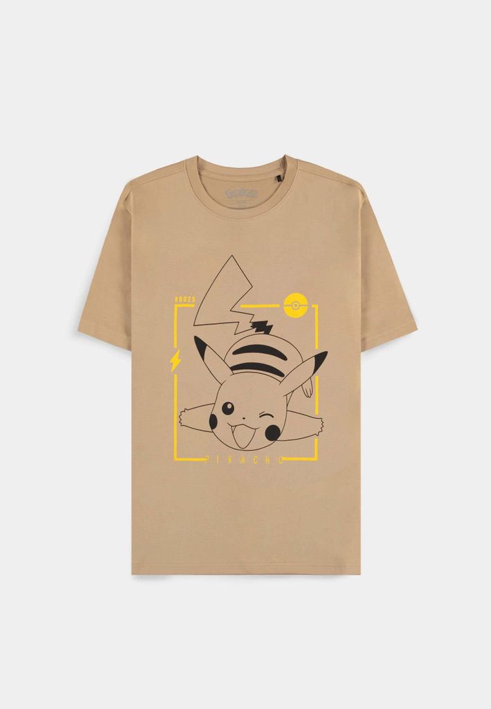 Pokémon - Maglietta a maniche corte beige Pikachu Line-art Immagine del prodotto 