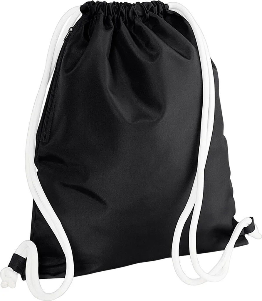 Bagbase Icon Gymsac PC5456 Nero/Bianco | Borsa Palestra con Tasca