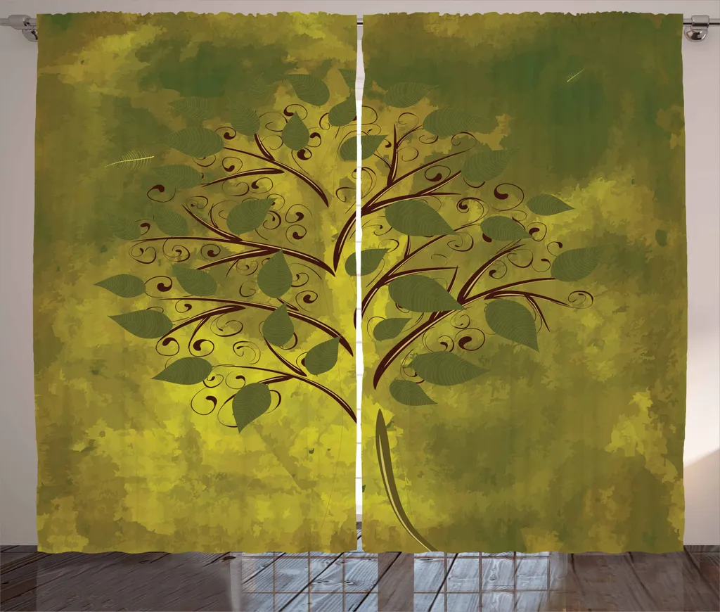 Tenda Rustica ABAKUHAUS Motivo Albero 280x245 cm Verde Marrone