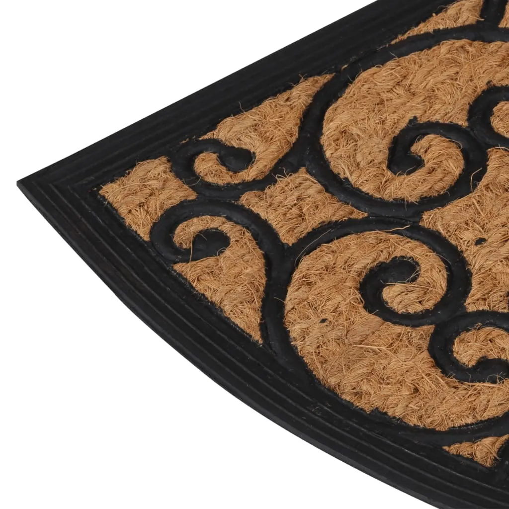 Tapis d'entrée demi-lune 45x75cm coco et caoutchouc pour extérieur - 4