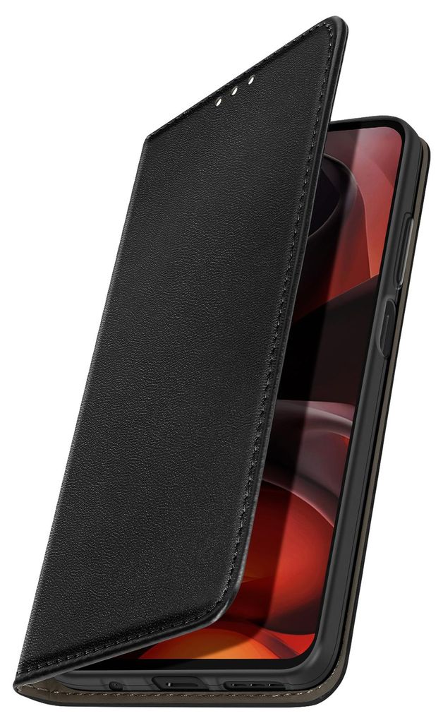 Mayaxess, Klappetui mit Kartenfach und Ständer für Motorola Moto G17, Schwarz