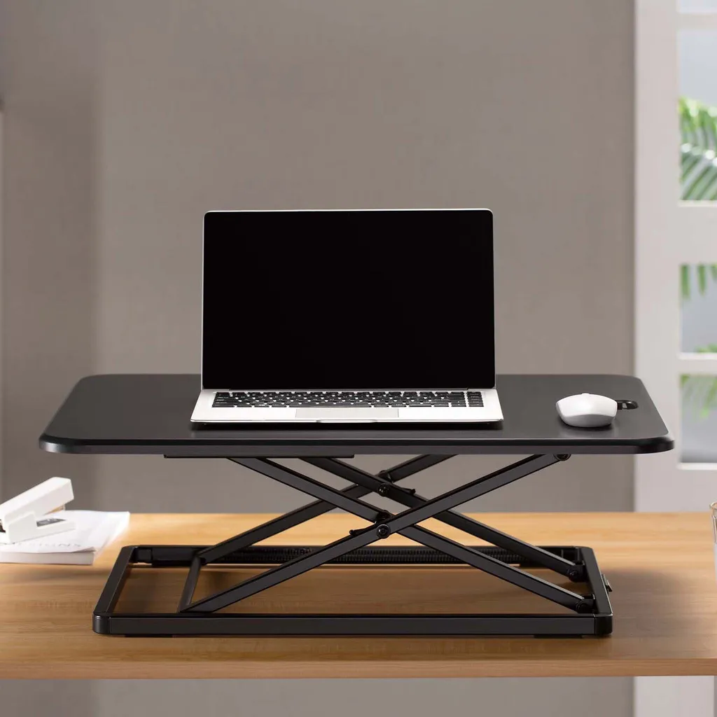 Support de bureau réglable en hauteur assis-debout à plateau compact