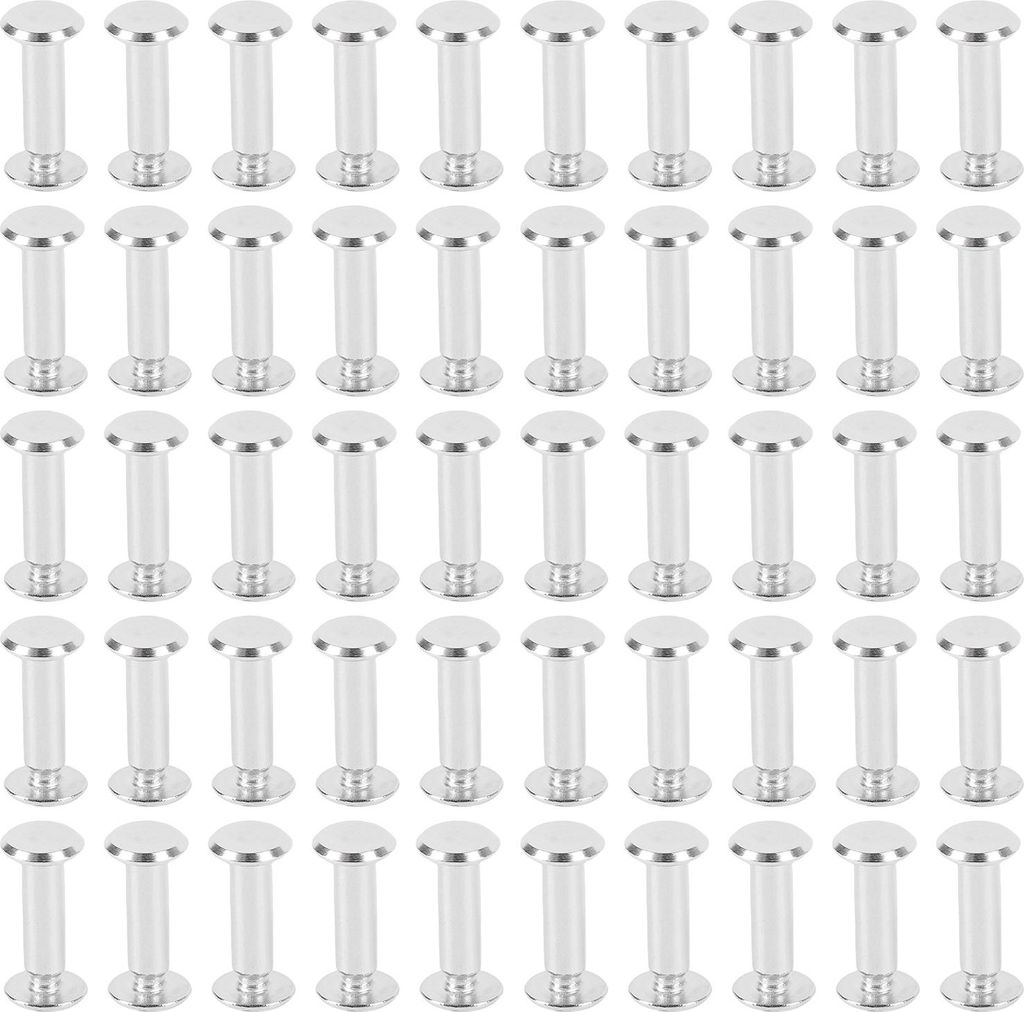 50 Sets Nieten und Schrauben M4 5x15x9.5mm Edelstahl flacher runder Kopf Nieten