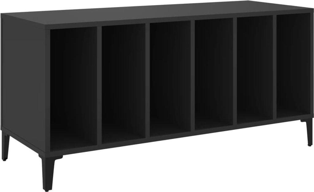 Plattenschrank Schwarz 100x38x48 cm Holzwerkstoff