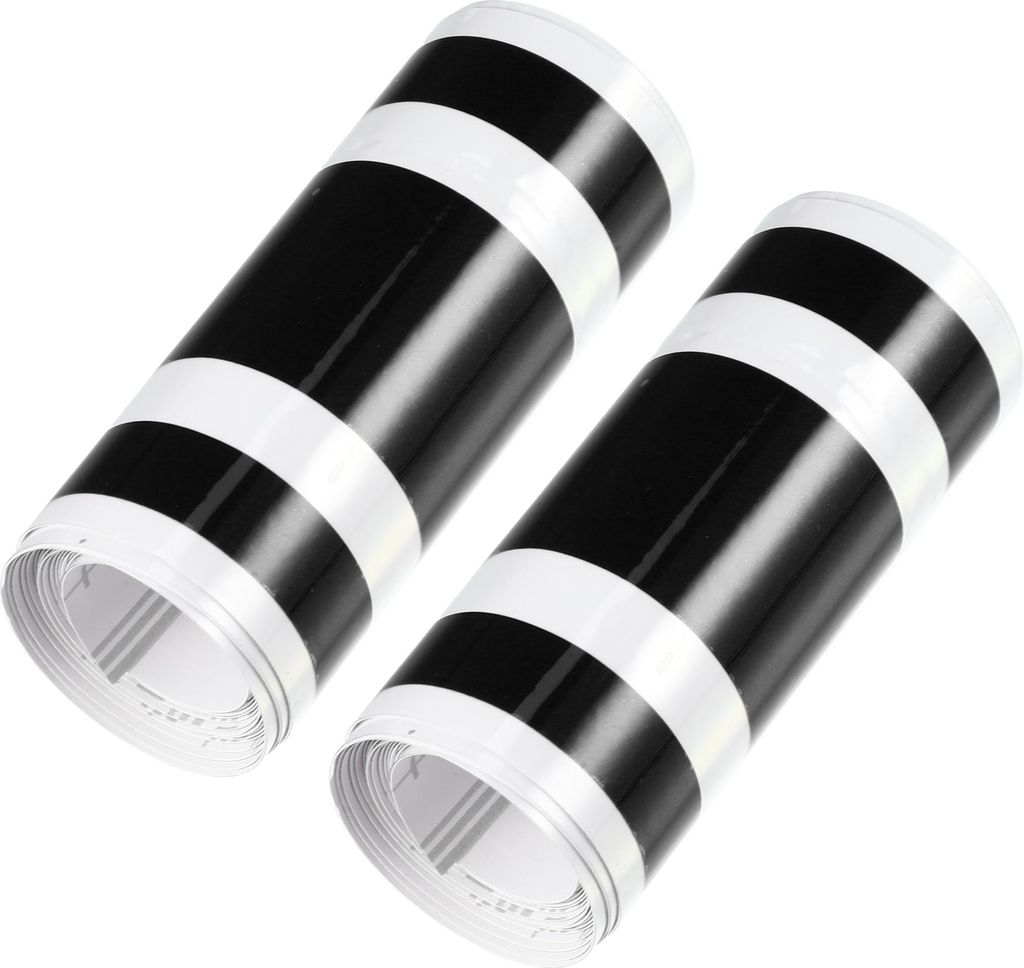 Hood Streifenmuster Aufkleber / Außen für Auto / Strapazierfähig / 2 Stück Schwarz