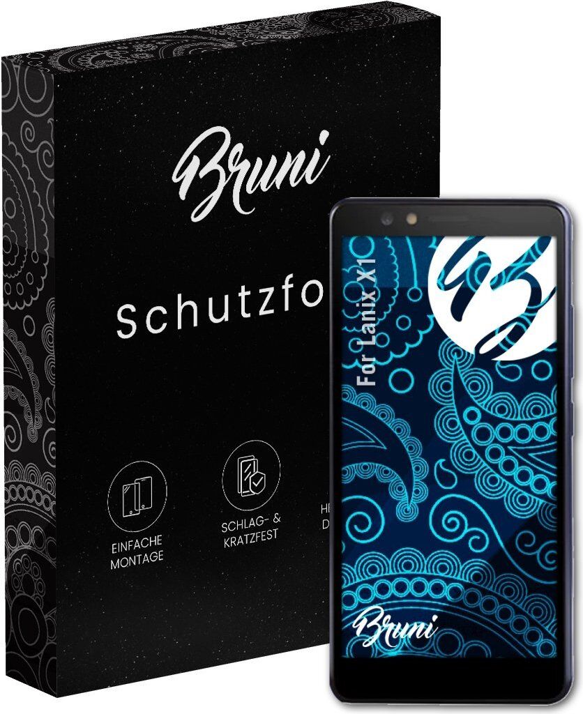 Bruni Basics-Clear 2x Schutzfolie kompatibel mit Lanix X1 Folie