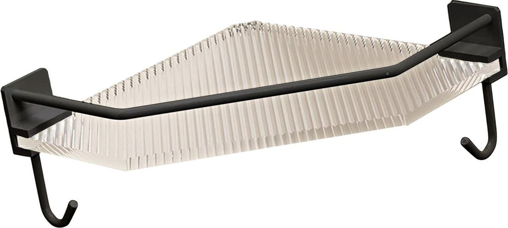 Ecke Dusche Caddy Badezimmer Dusche Veranstalter Acryl Dusche Regal kein Bohren große Kapazität für Badezimmer Wohnheim Küche Dreieck schwarz e...