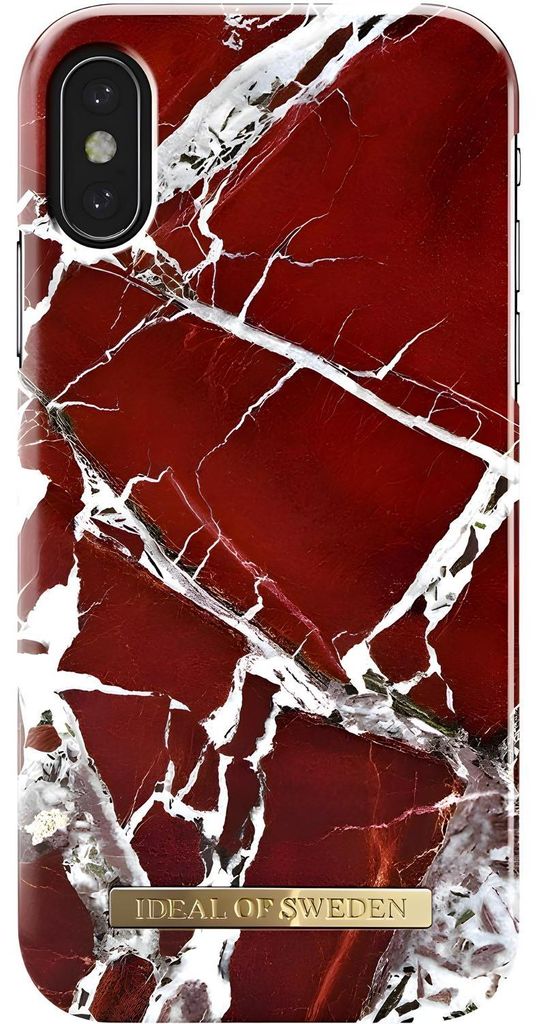 Elegante IDEAL OF SWEDEN Schutzhülle für iPhone X/XS - Rot Marmor Design KP40623