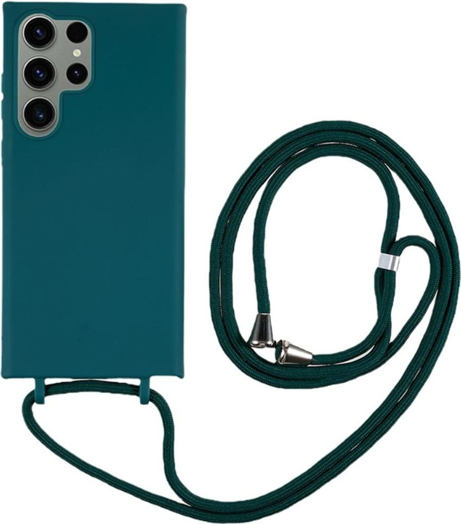 Samsung Galaxy S25 Ultra Hülle - Coverup Colour TPU Back Cover mit Handykette - Dunkelgrün