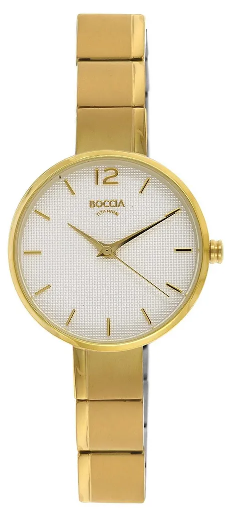 Montre élégante dorée Boccia 3308-06 en titane pour tenue de soirée
