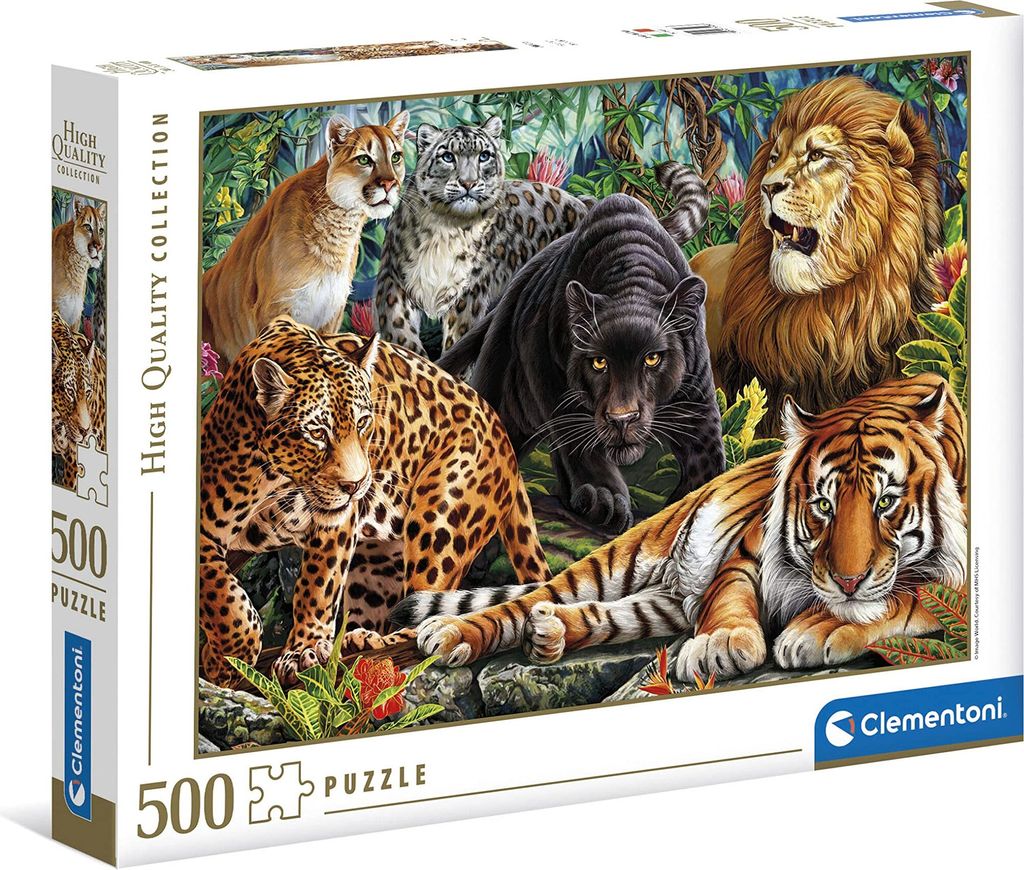 Clementoni Puzzle Wildkatzen, 500Stück.