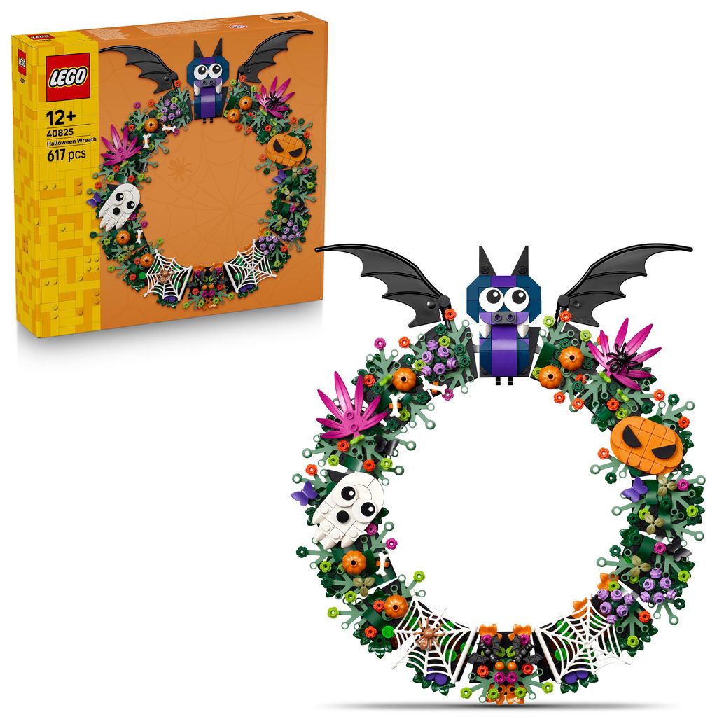 LEGO Halloweenkranz Modellbausatz - Mit Fledermäusen, Produktbild 