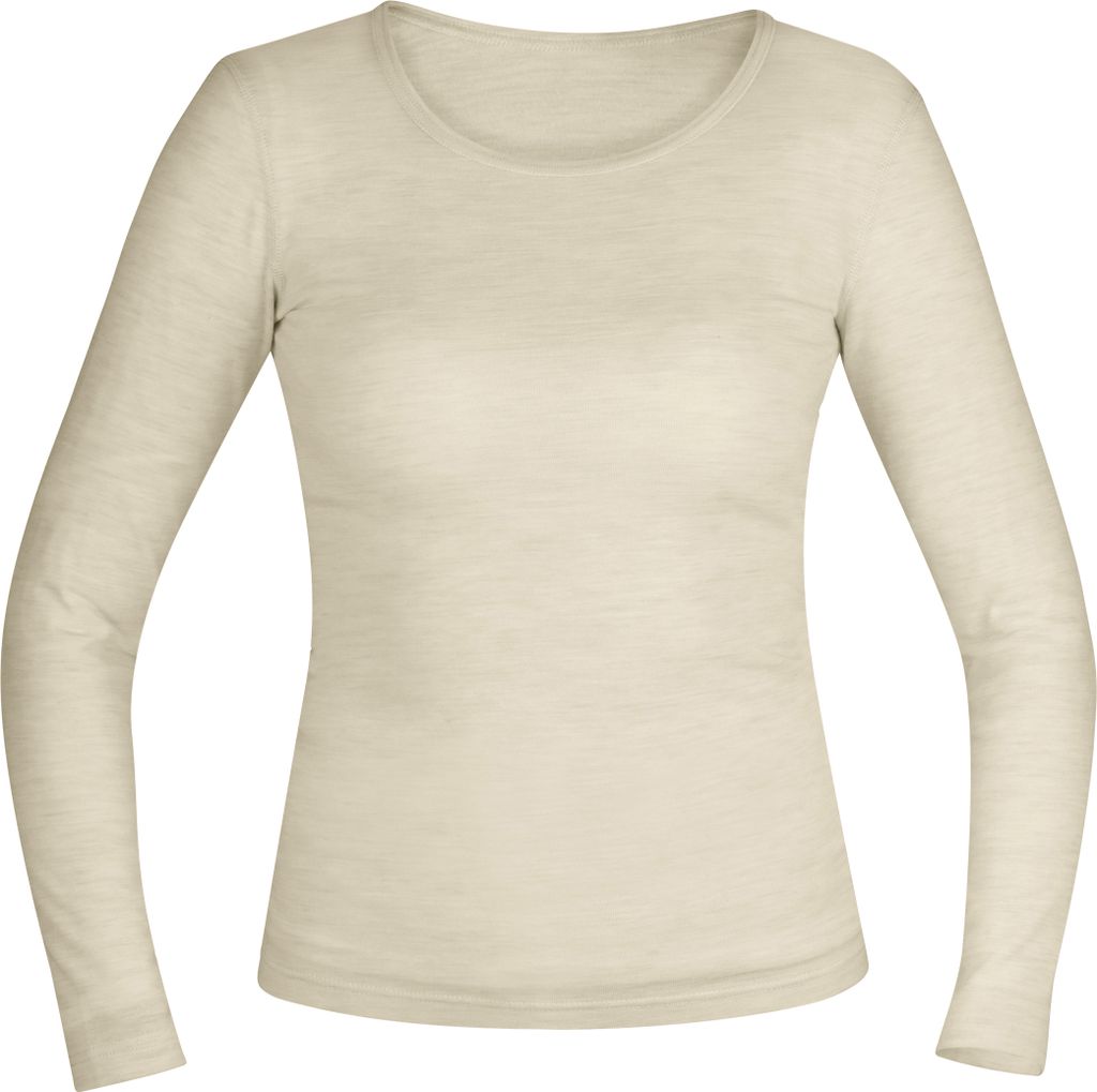UTENOS Ultraweiches Damen Unterhemd aus Wolle, langärmlig, Elfenbein, XL