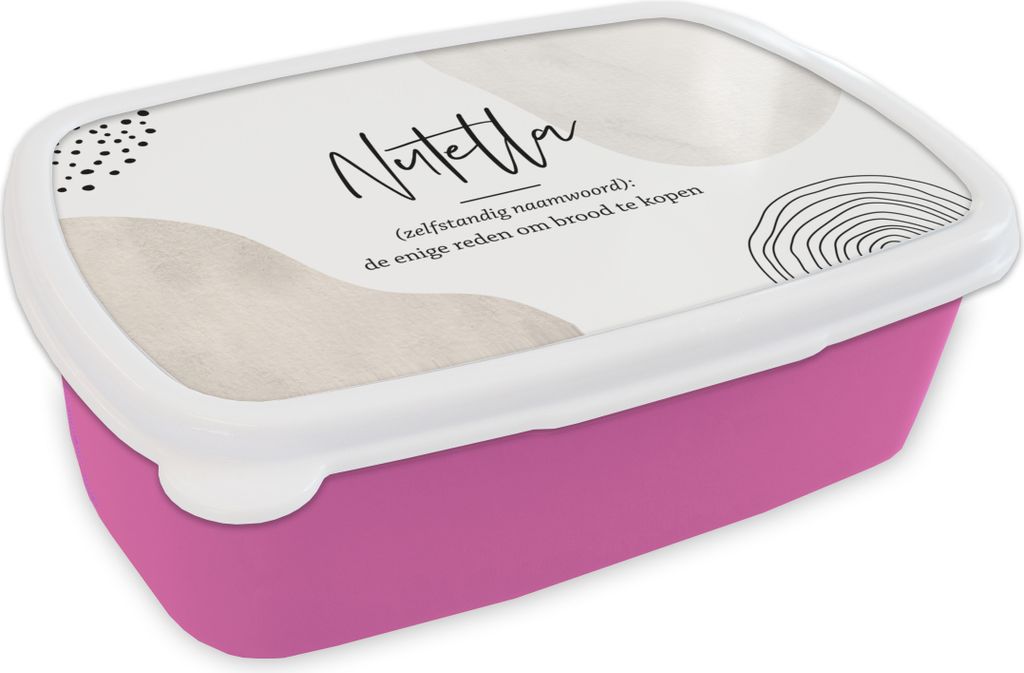 KitchenYeah Lunchbox Brotzeit Brotdose 17x11 cm Nutella - Sprichwörter - Zitate - Nutella Definition - Wörterbuch Kinder Brotzeitdose - Lunchpa...