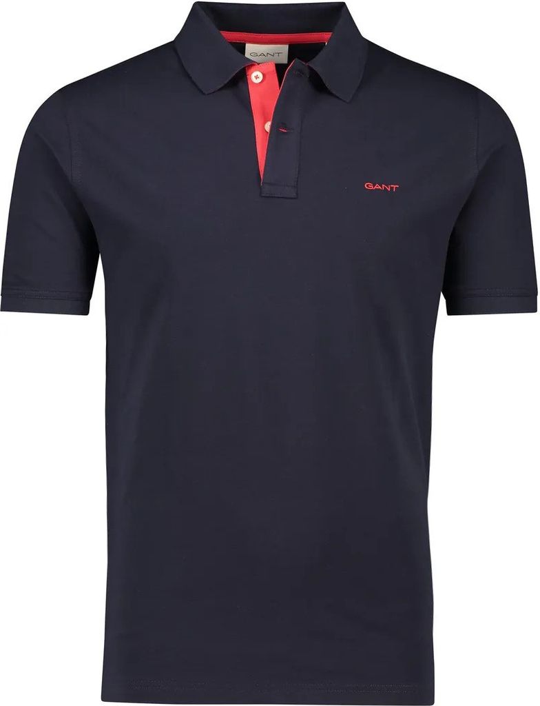 Gant Regular Fit Contrast Pique Rugger Polo  Blau - Große Produktbild 