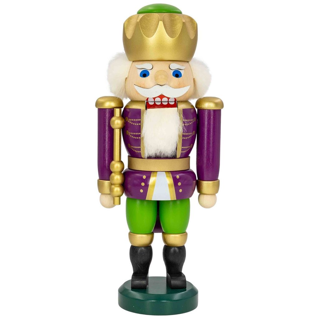 Exklusiv König purpur-grün (25cm) Nussknacker von Seiffener Volkskunst