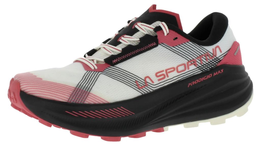 La Sportiva Prodigio Max Woman leichte und atmungsaktive Trailrunningschuhe mit super Dämpfung und griffiger Sohle Chalk/Rosebay EU 41