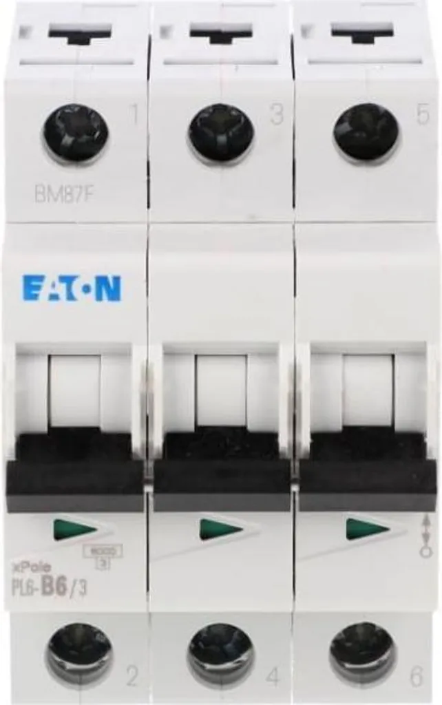 Disjoncteur de protection de ligne 3P B 6A 6kA AC PL6-B6/3 286586 Eaton