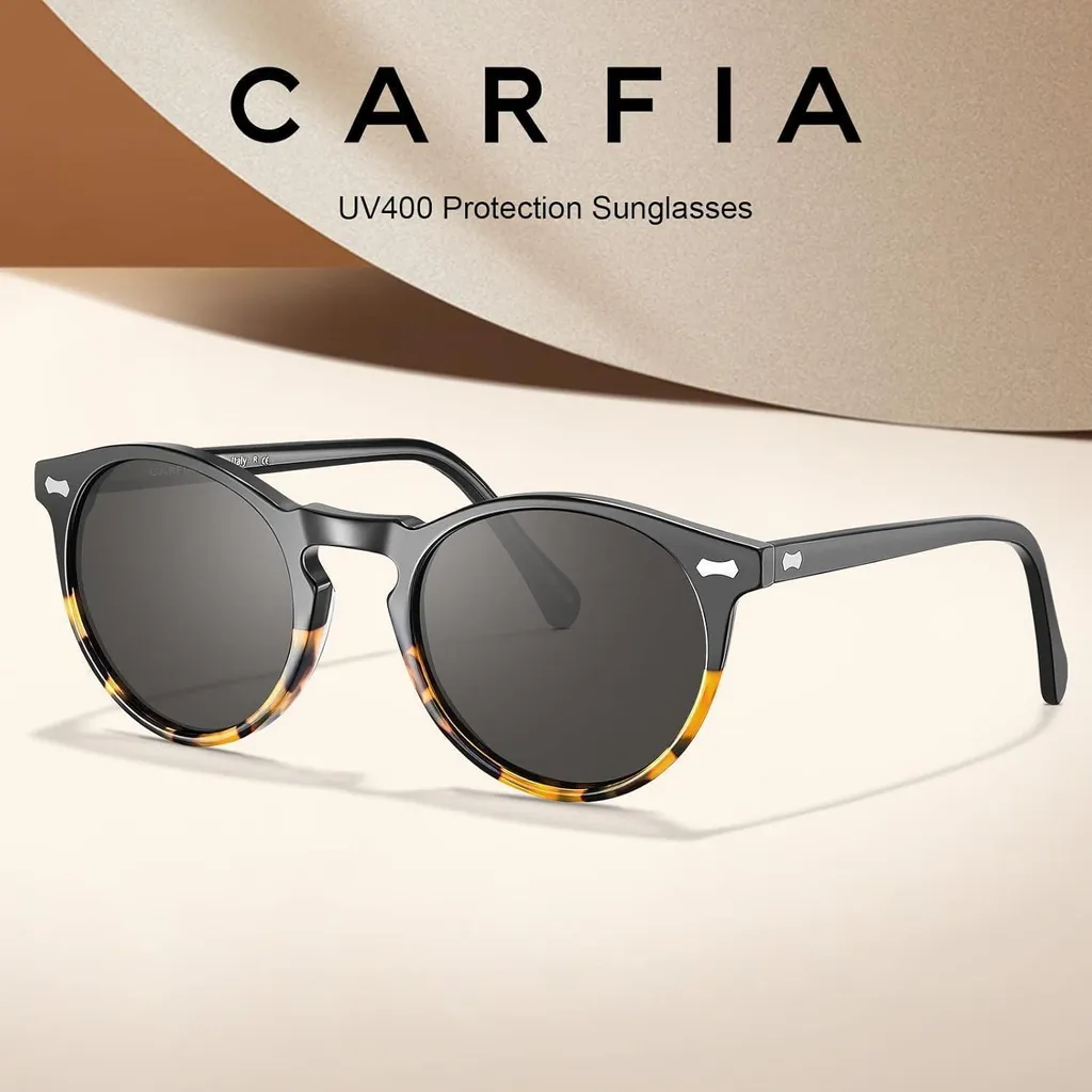 Carfia Polarizzati Uomo - Occhiali da Sole in Acetato per Outdoor - 5