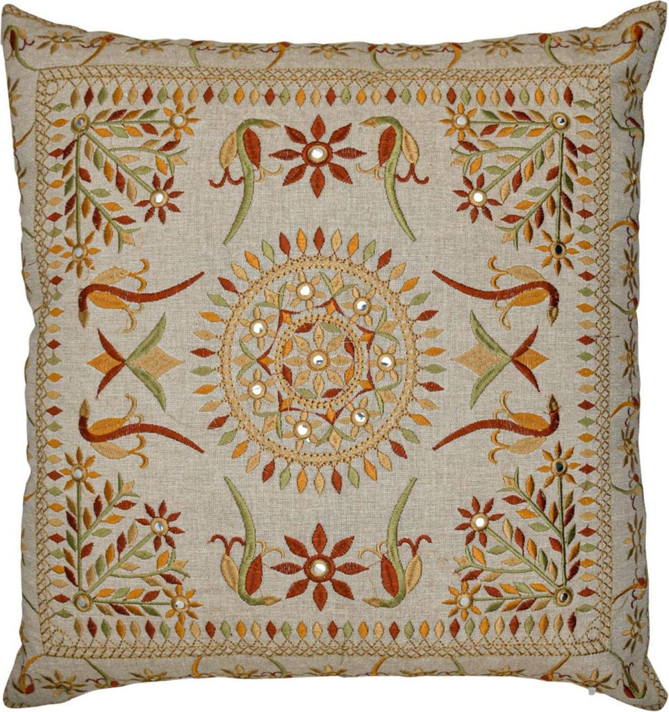 Marrakesch Kissenbezug Kissen 50x50 cm groß | Sofakissen Kuschelkissen aus Baumwolle bestickt als aesthetic Wohnzimmer Deko auf dem Sessel & Sofa ...