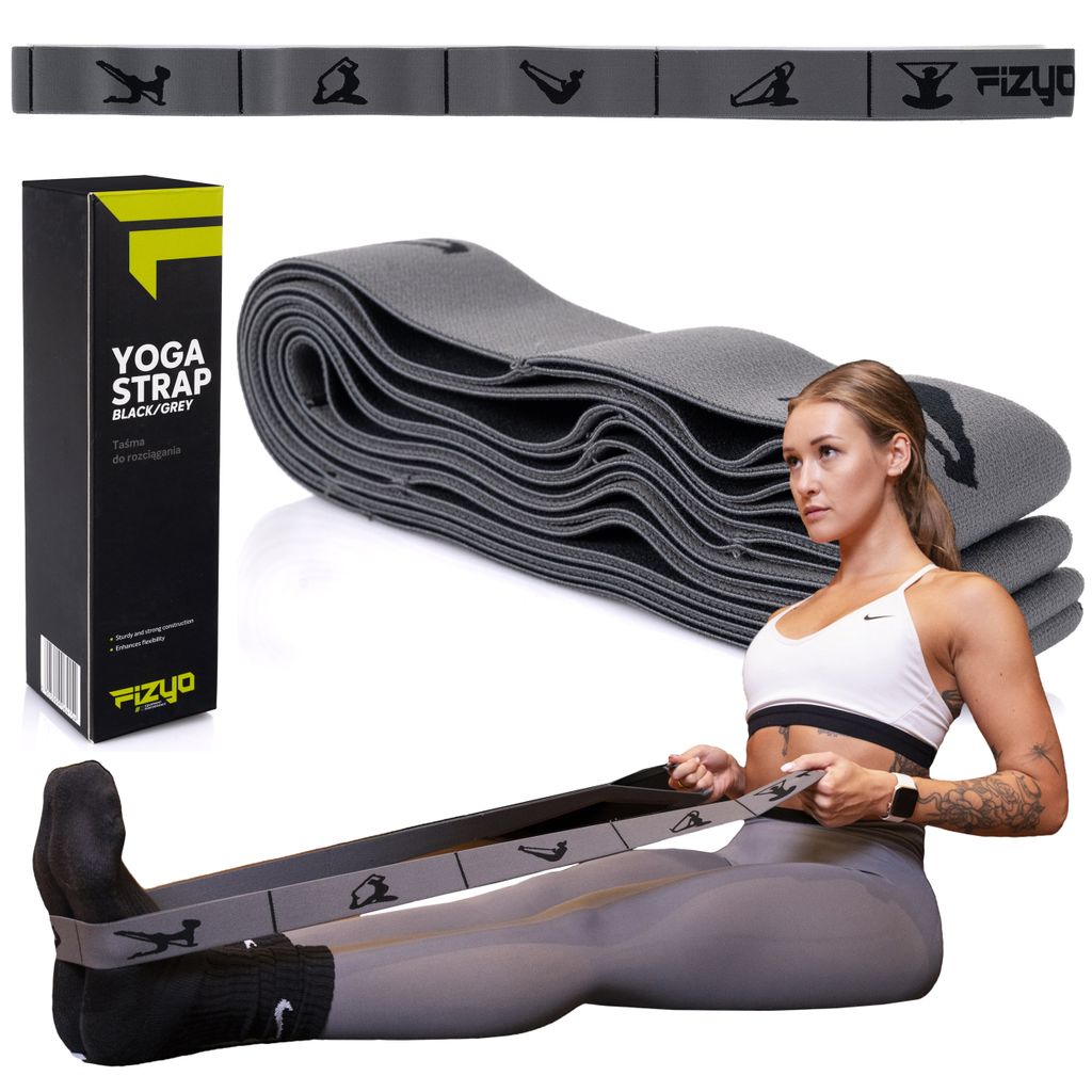 FIZYO Yoga Gurt mit 10 Schlaufen – Elastisches Band zum Dehnen der Beine, für Fitness, Pilates, Tanz, Gymnastik, Rehabilitation, Trainingsgurt (...