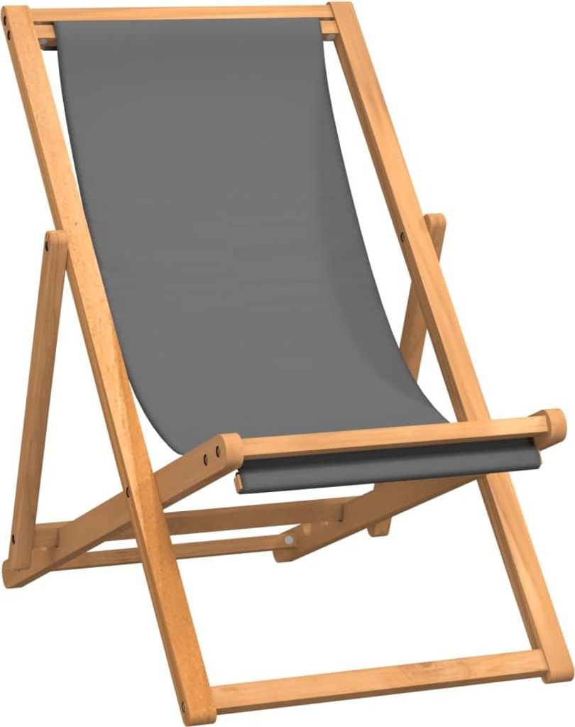 vidaXL Plážové kreslo skladacie z masívneho dreva Teak Grey Obrázok produktu 