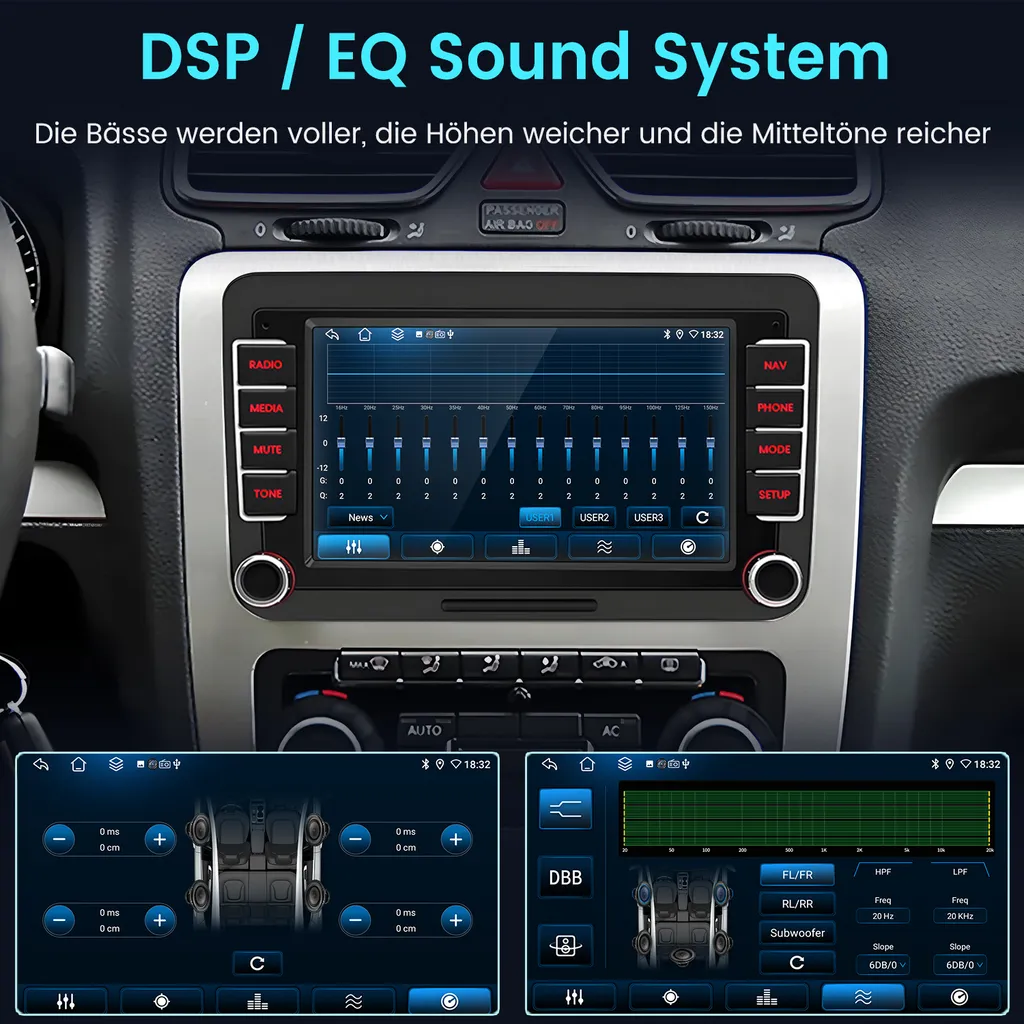 Sistema Infotainment VW Android 13 2DIN 7 Pollici GPS WiFi Bluetooth - 11