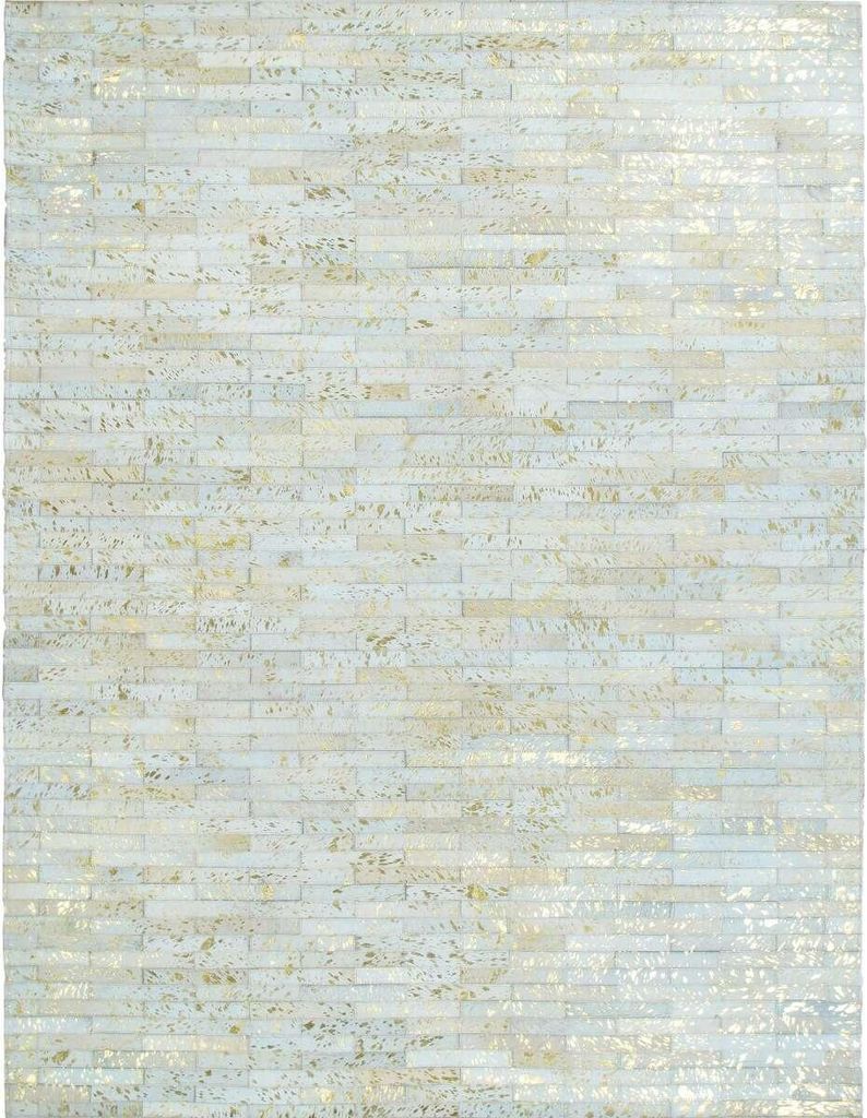 Teppich aus recyceltem Naturleder Gold 190x290