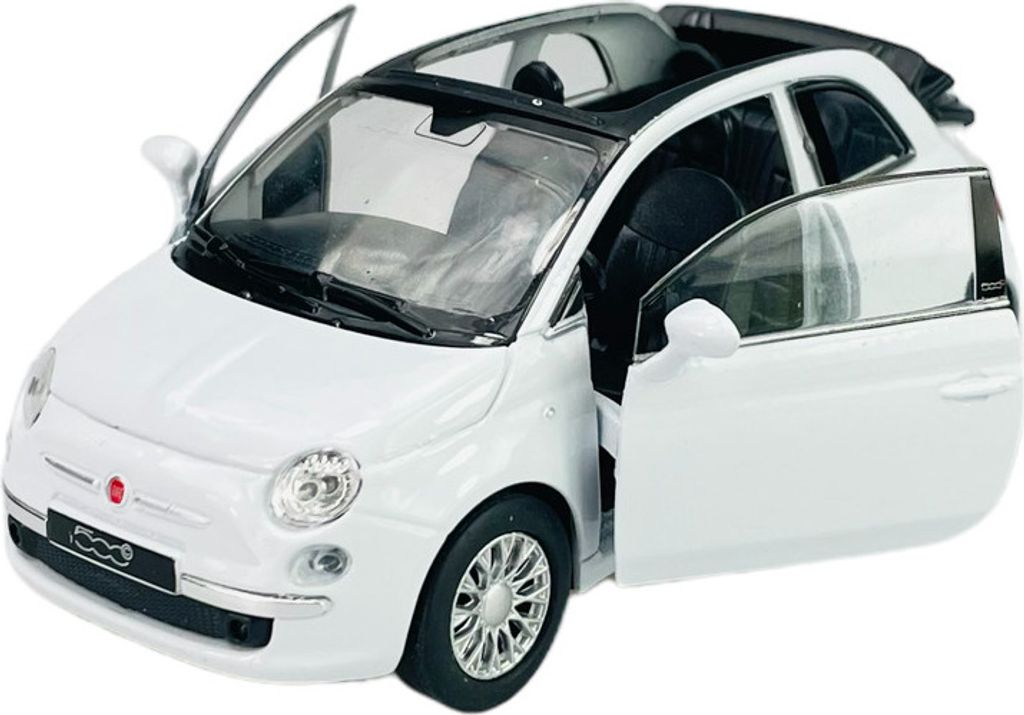 Welly 2010 Fiat 500C Weiss 1:34-1:39 Die Cast Metall Modell Produktbild 