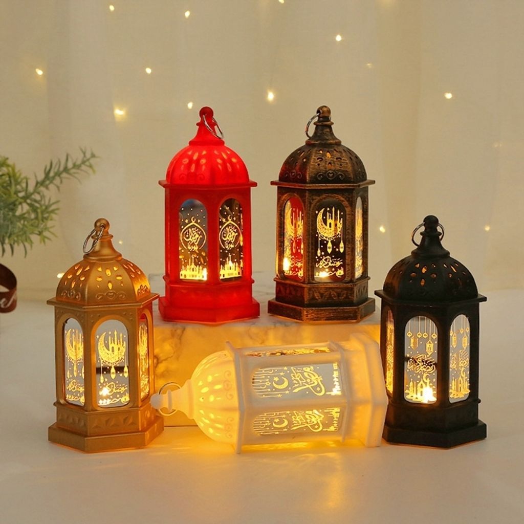 Ramadan-Eid-Lichterkette, 1,65 M – Batteriebetrieben, Mit Mond-, Stern- & Laternen-Motiven, Für Innen & Außen