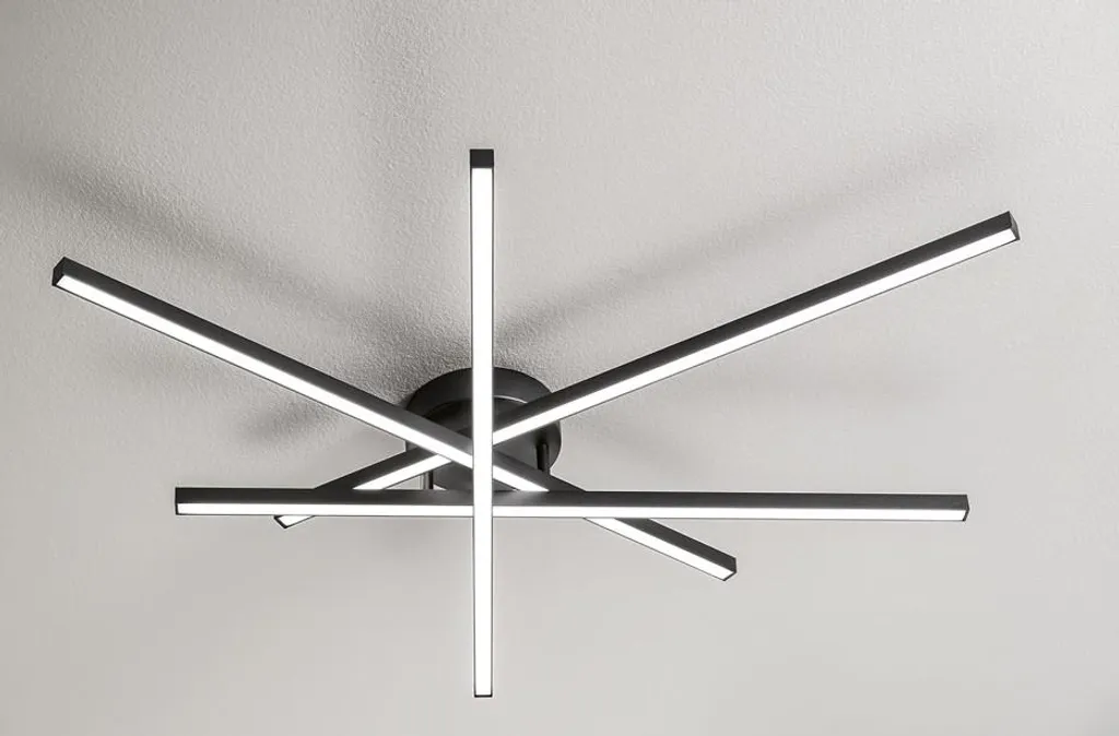 Plafonnier LED Carré 58W Noir Mat Perenz - Éclairage CCT 3000K-6000K
