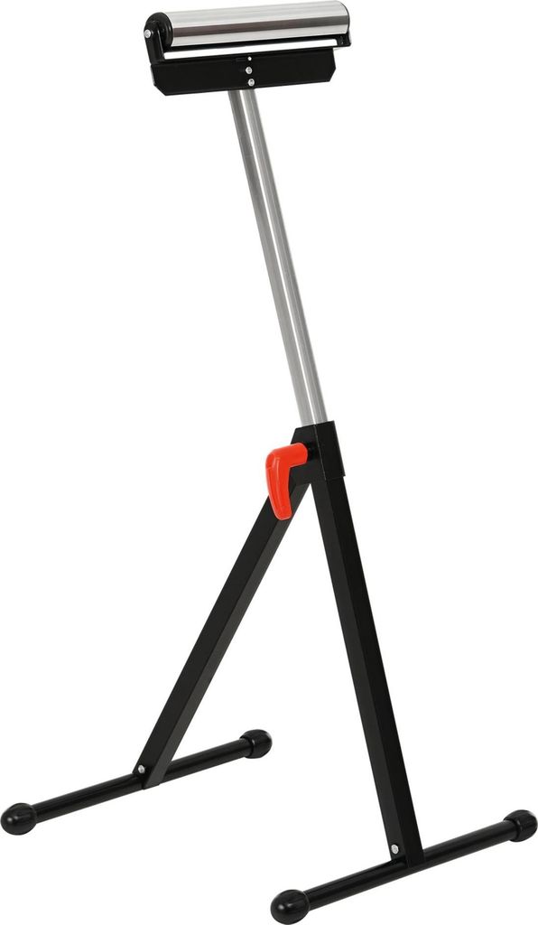 Rollenbock höhenverstellbar klappbar, Rollenauflage Rollenständer Arbeitsbock, Metall, Schwarz | 68–110 cm | bis 90 kg | kugelgelagerte Chromrolle